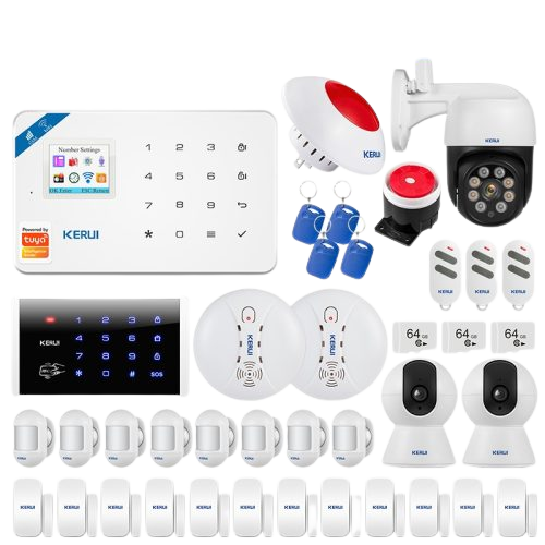 Home Alarm System with Motion & Door Sensors and Siren